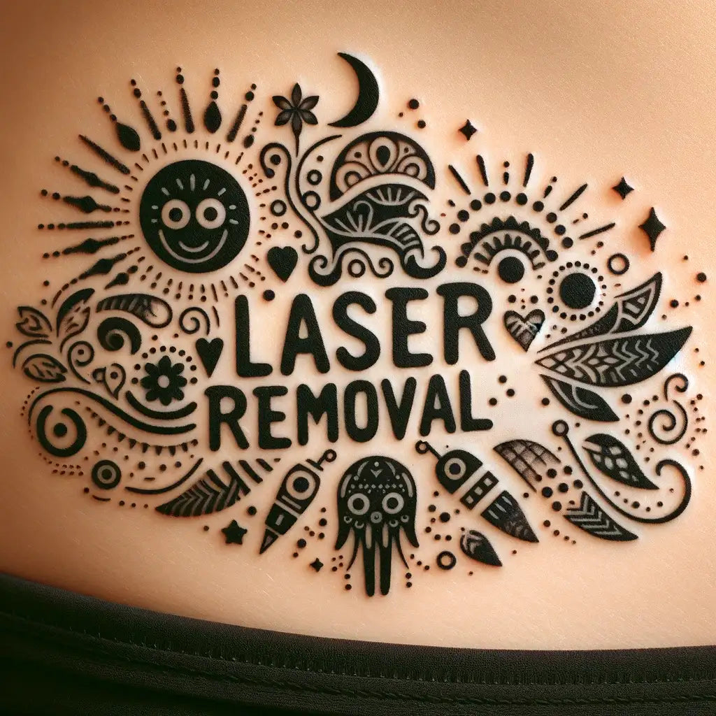 Laser treatment dark tattoo removal